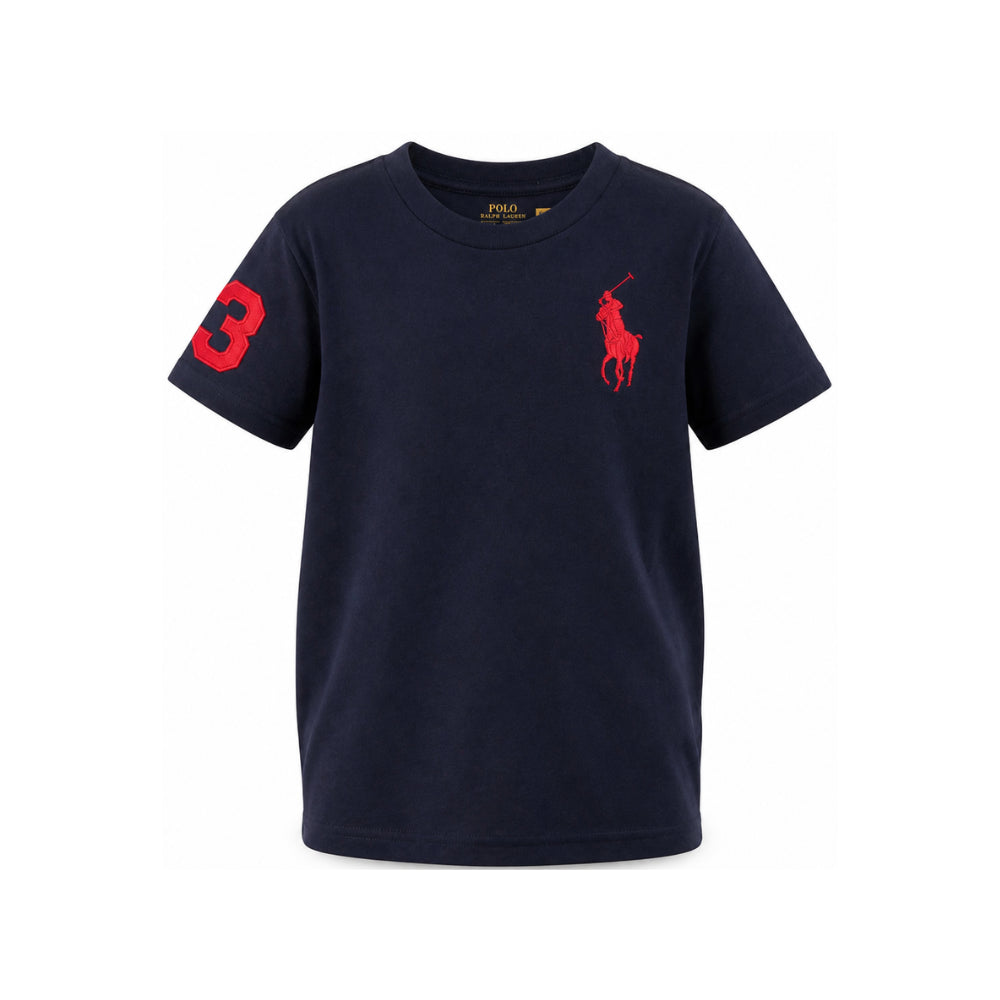 T-shirt per bambino Polo Ralph Lauren Kids blu con motivo Polo Pony ricamato sul davanti 322832907 039 Ralph Lauren kids