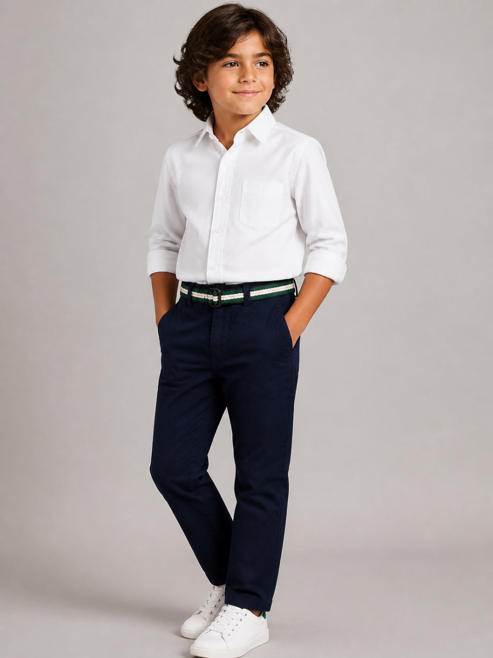 Pantaloni Chino per bambino Polo Ralph Lauren Kids blu con cintura 322855394 001 Ralph Lauren kids