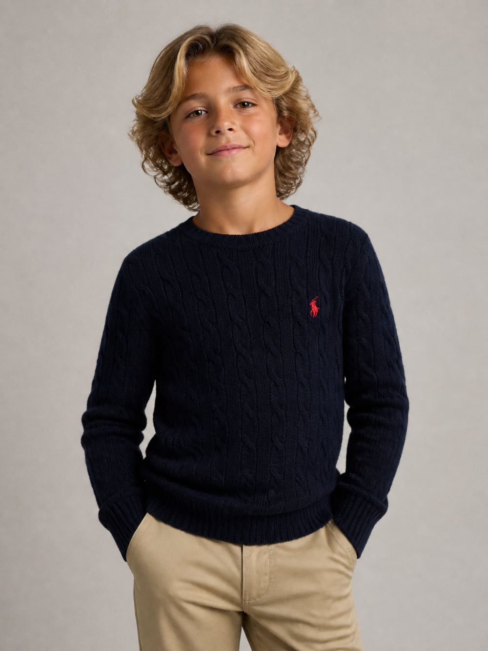 Maglione per bambino Polo Ralph Lauren Kids blu con caratteristico motivo Polo Pony 322877728 001 Ralph Lauren kids