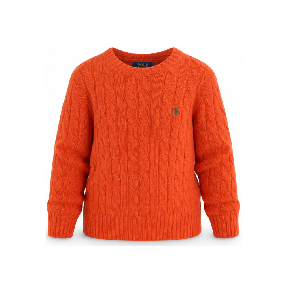 Maglione per bambino Polo Ralph Lauren Kids arancione con maglia intrecciata 322877728 ORANGE Ralph Lauren kids