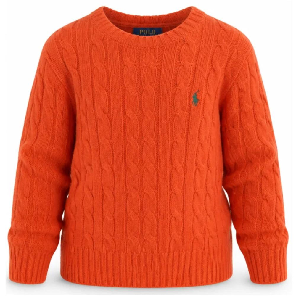 Maglione per bambino Polo Ralph Lauren Kids arancione con maglia intrecciata 322877728 ORANGE Ralph Lauren kids