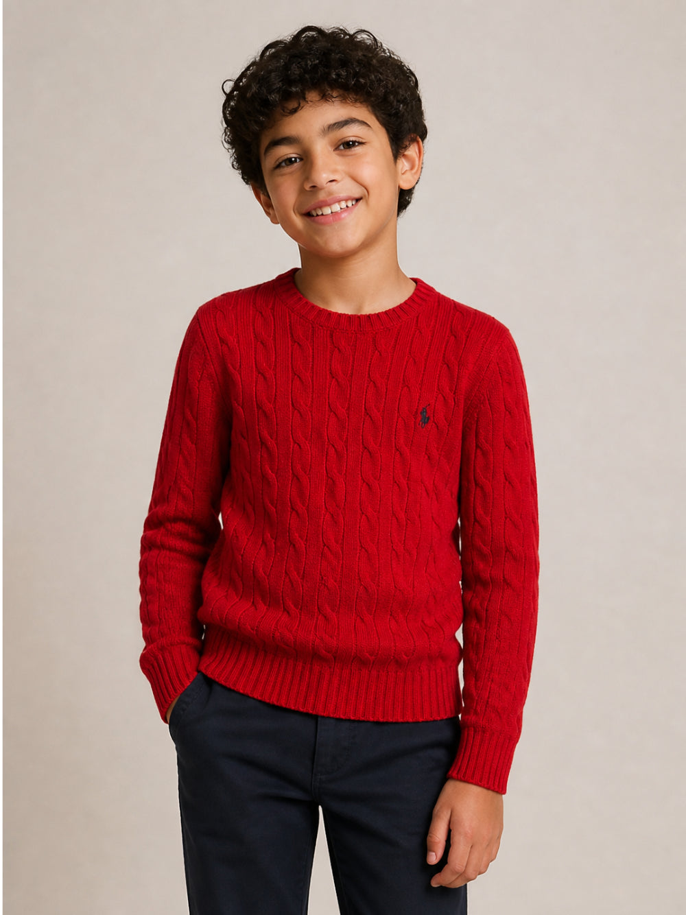 Maglione per bambino Polo Ralph Lauren Kids rosso con motivo Polo Pony ricamato 322877728 RED Ralph Lauren kids
