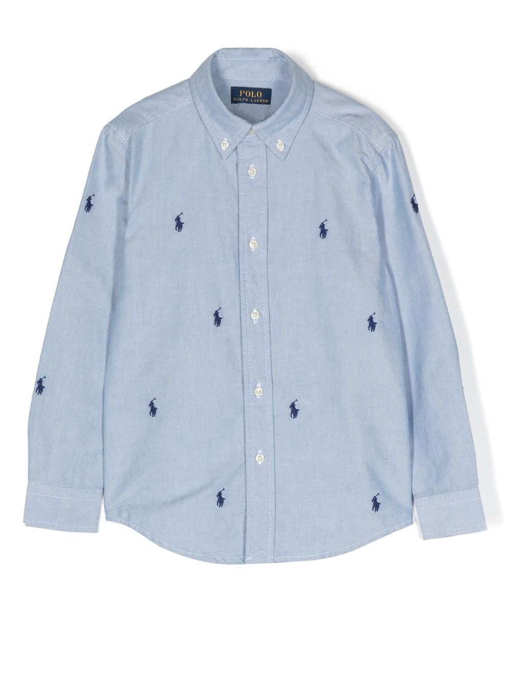 Camicia per bambino Polo Ralph Lauren Kids azzurra con ricami Polo Pony all-over 322878876 001 Ralph Lauren kids