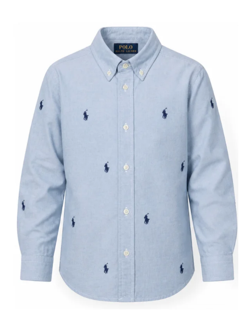 Camicia per bambino Polo Ralph Lauren Kids azzurra con ricami Polo Pony all-over 322878876 001 Ralph Lauren kids