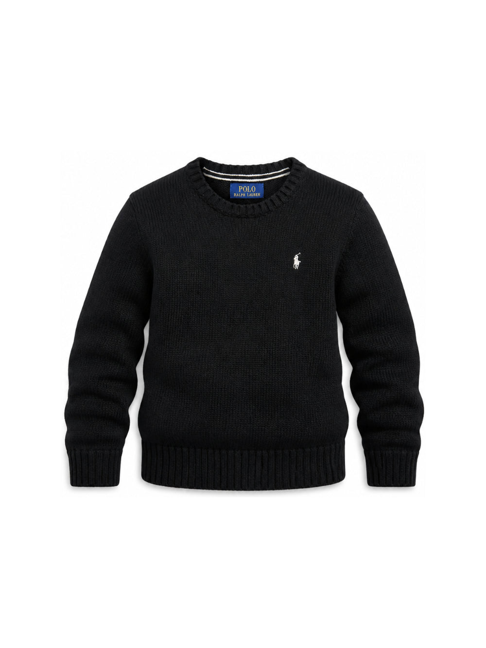 Maglione per bambino Polo Ralph Lauren Kids nero con logo Polo Pony ricamato sul petto 322970429 BLACK Ralph Lauren kids