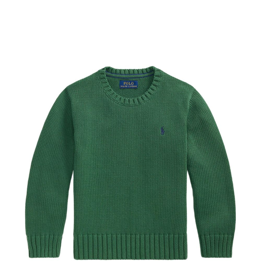Maglione per bambino Ralph Lauren Kids verde con logo rimato sul petto 322970429 GREEN Ralph Lauren kids