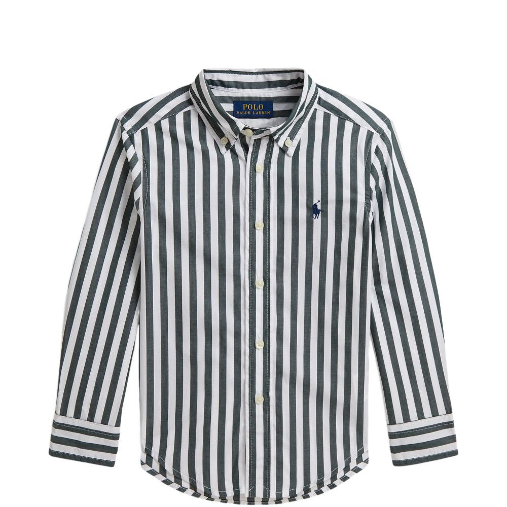 Camicia per bambino Ralph Lauren Kids verde con motivo a righe verticali 322979319 GREEN Ralph Lauren kids