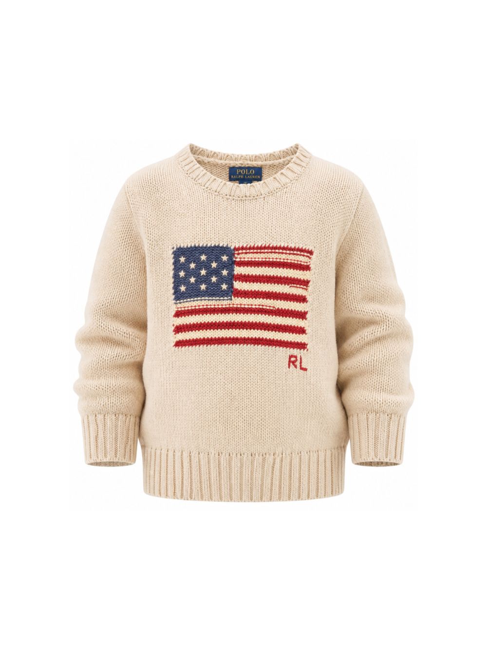 Maglione per bambino Polo Ralph Lauren Kids beige con ricamo bandiera 322B18575 001 Ralph Lauren kids