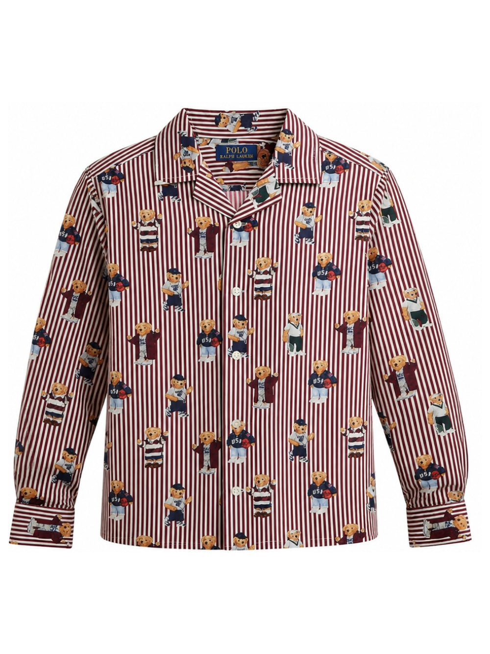 Camicia per bambino Ralph Lauren Kids rossa con stampa orsetti all-over 322B24620 001 Ralph Lauren kids