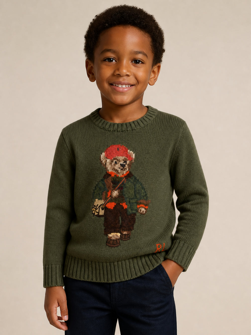 Maglione per bambino Polo Ralph Lauren Kids verde con motivo Polo Bear 322B26124 001 Ralph Lauren kids