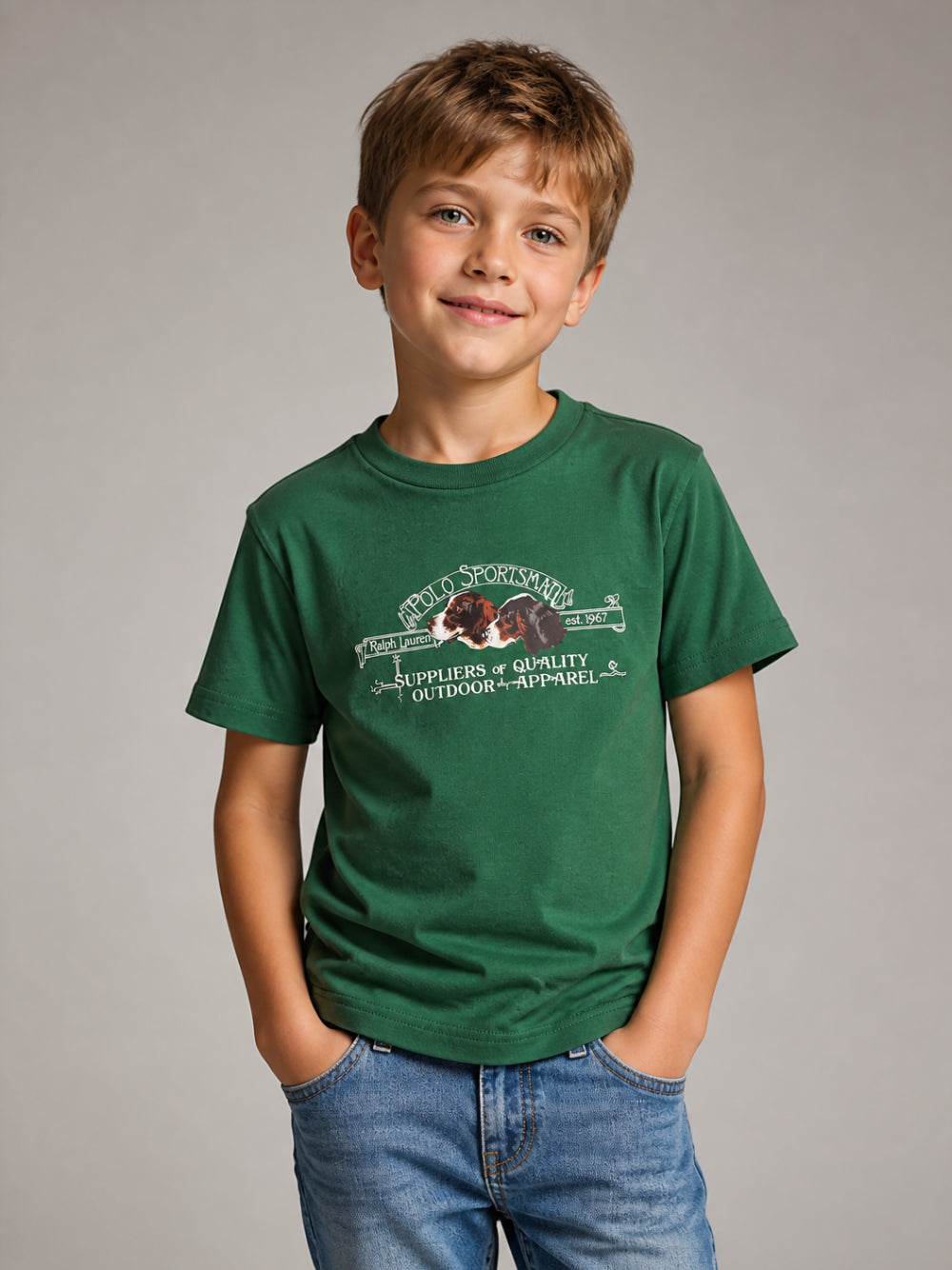 T-shirt per bambino Polo Ralph Lauren Kids verde con stampa grafica 322B26991 001 Ralph Lauren kids