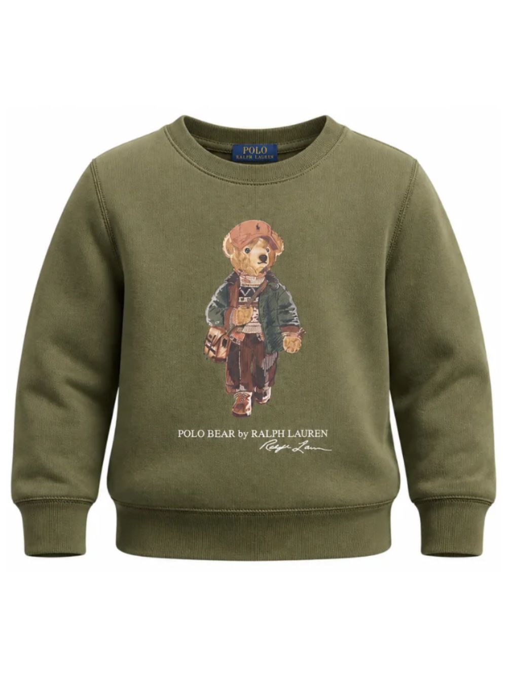 Felpa per bambino Polo Ralph Lauren Kids verde con stampa grafica Polo Bear 322B27294 001 Ralph Lauren kids