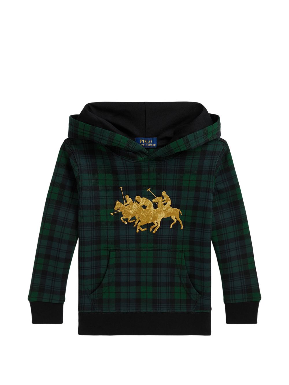 Felpa per bambino Polo Ralph Lauren Kids verde con design tartan 322B28146 001 Ralph Lauren kids