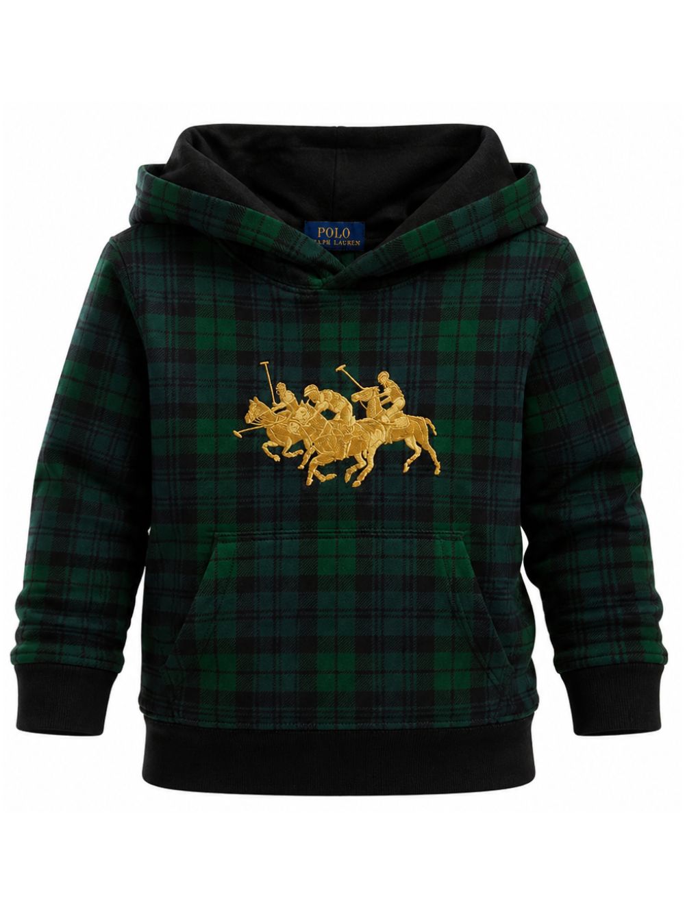 Felpa per bambino Polo Ralph Lauren Kids verde con design tartan 322B28146 001 Ralph Lauren kids