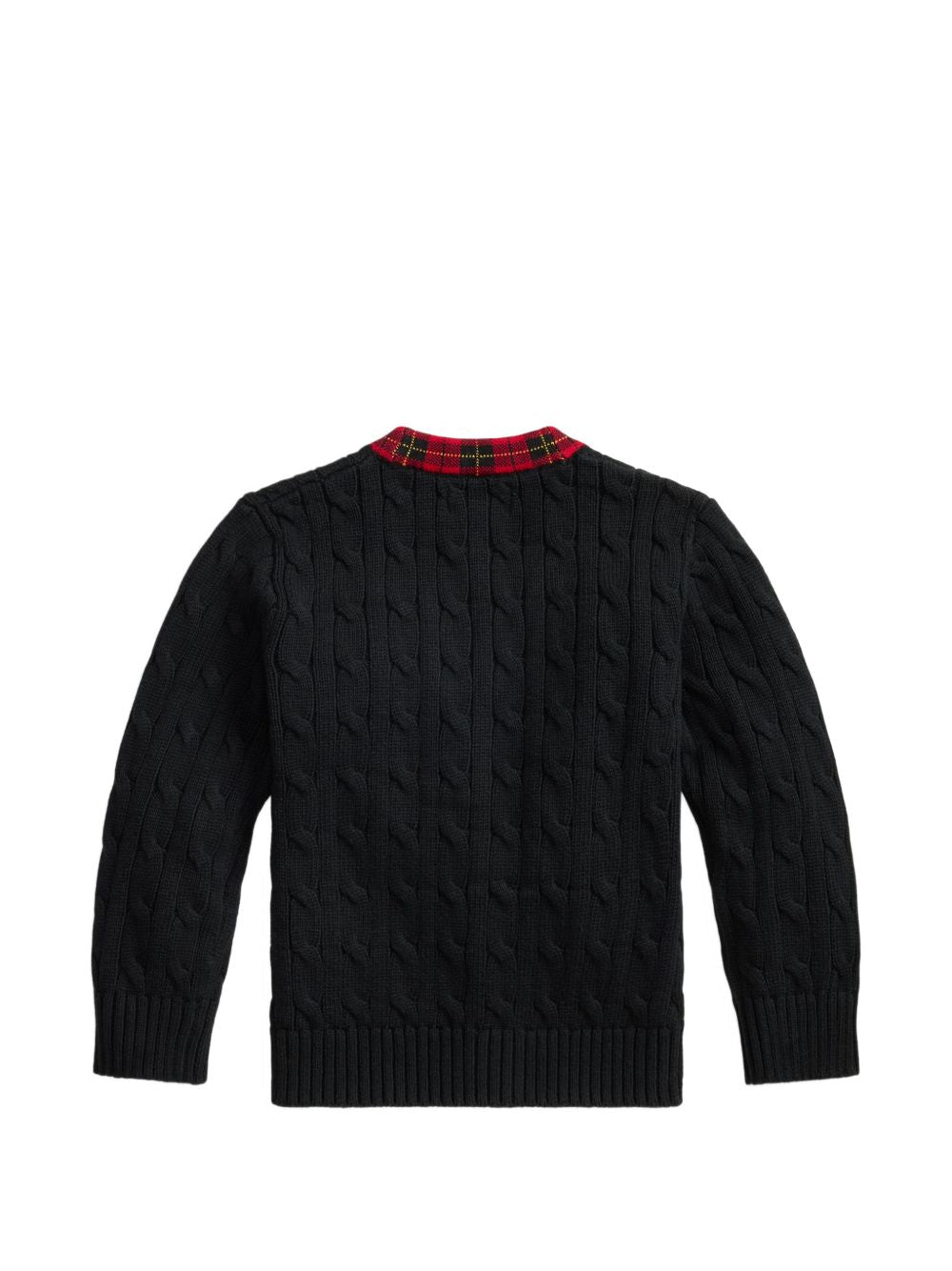 Cardigan per bambino Polo Ralph Lauren Kids nero con trama intrecciata 322B28345 BLACK Ralph Lauren kids