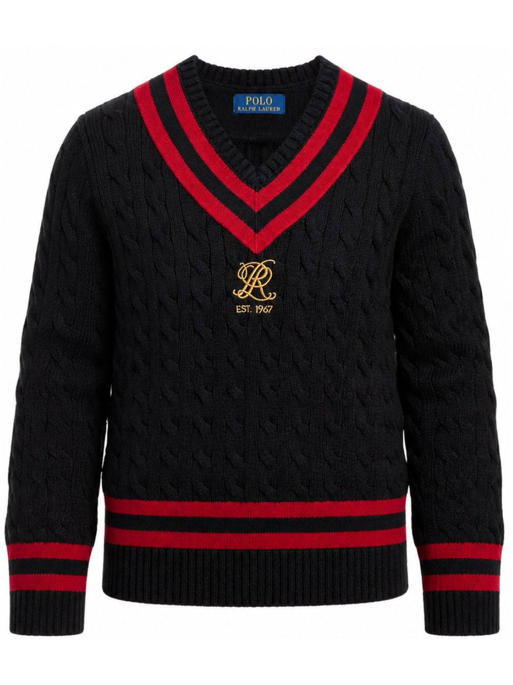 Maglione per bambino Polo Ralph Lauren Kids nero con maglia intrecciata 322B28777 001 Ralph Lauren kids