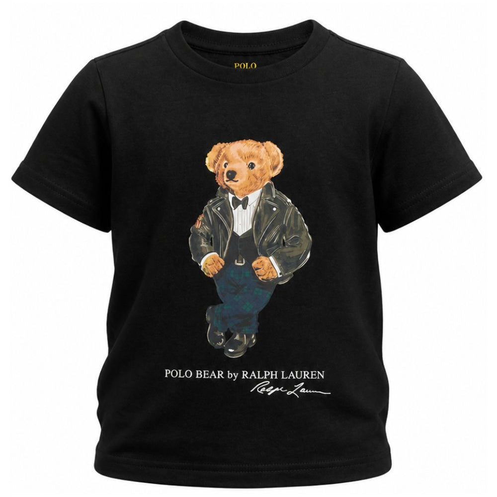 T-shirt per bambino Polo Ralph Lauren Kids nera con stampa Polo Bear sul davanti 322B29156 001 Ralph Lauren kids