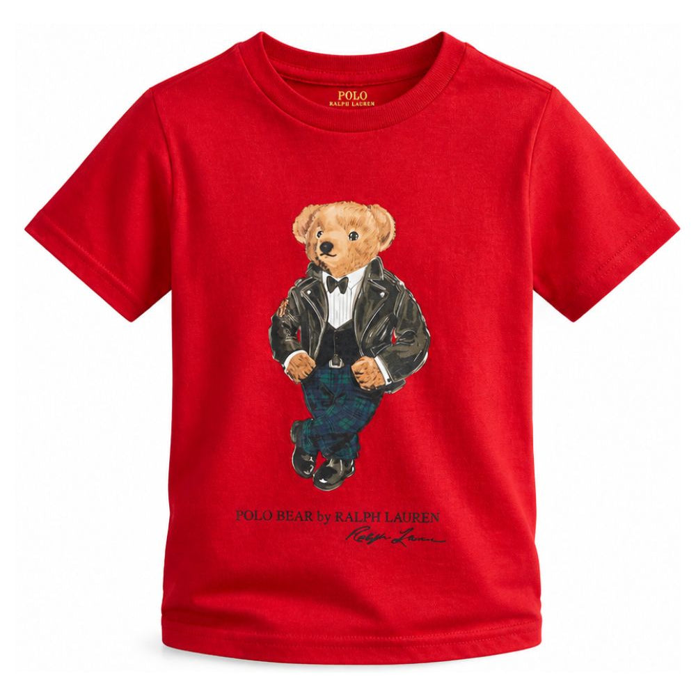 T-shirt per bambino Polo Ralph Lauren Kids rossa con stampa Polo Bear sul davanti 322B29156 002 Ralph Lauren kids