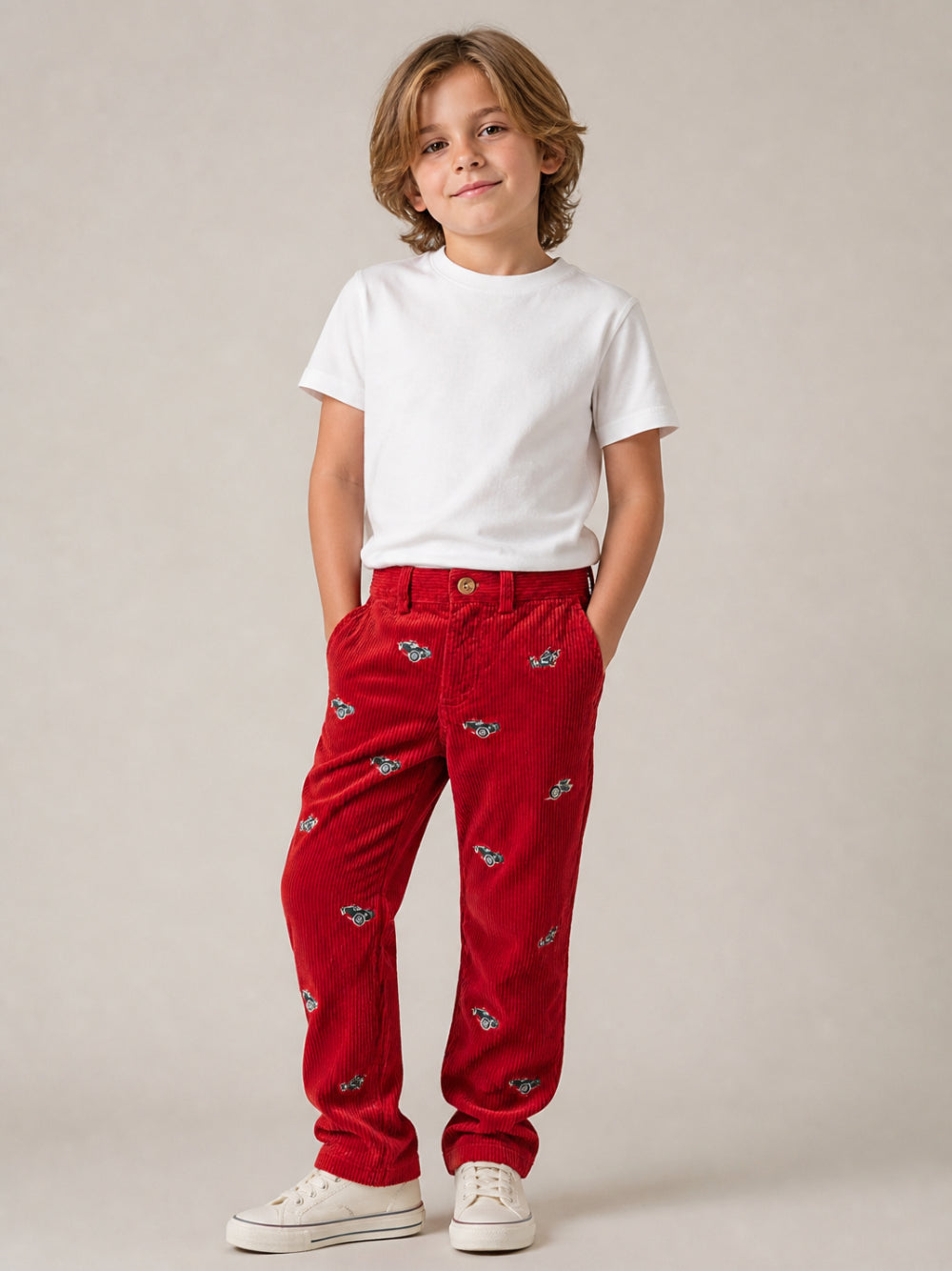 Pantaloni per bambino Polo Ralph Lauren Kids rosso in velluto a coste 322B29523 001 Ralph Lauren kids