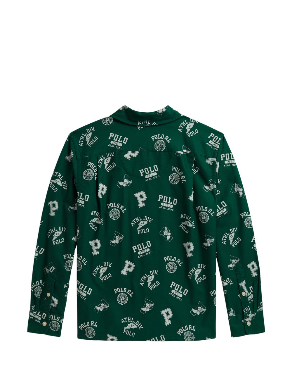Camicia Andy Cam per bambino Polo Ralph Lauren Kids verde con logo all-over 323B24632 001 Ralph Lauren kids