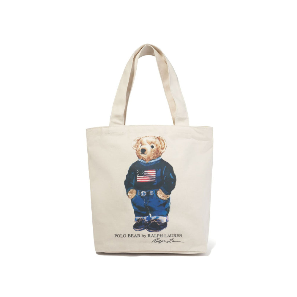 Borsa a spalla per bambini Polo Ralph Lauren Kids bianca con stampa Polo Bear sul davanti 9AR021 W3Y Ralph Lauren kids