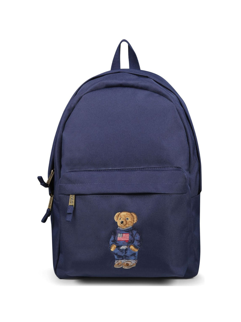 Zaino per bambini Ralph Lauren Kids blu navy con orsetto ricamato sul davanti 9AR149 BVC Ralph Lauren kids