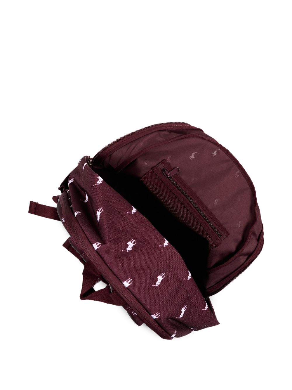 Zaino per bambini Polo Ralph Lauren Kids marrone con motivo Polo Pony all-over 9AR153 R4S Ralph Lauren kids