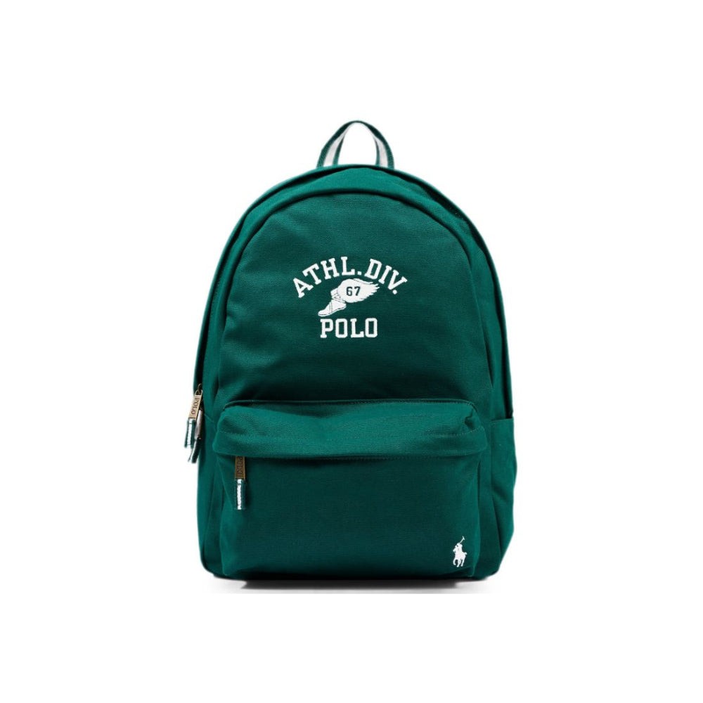 Zaino per bambini Polo Ralph Lauren Kids verde con logo ricamato sul davanti 9AR195 F9K Ralph Lauren kids