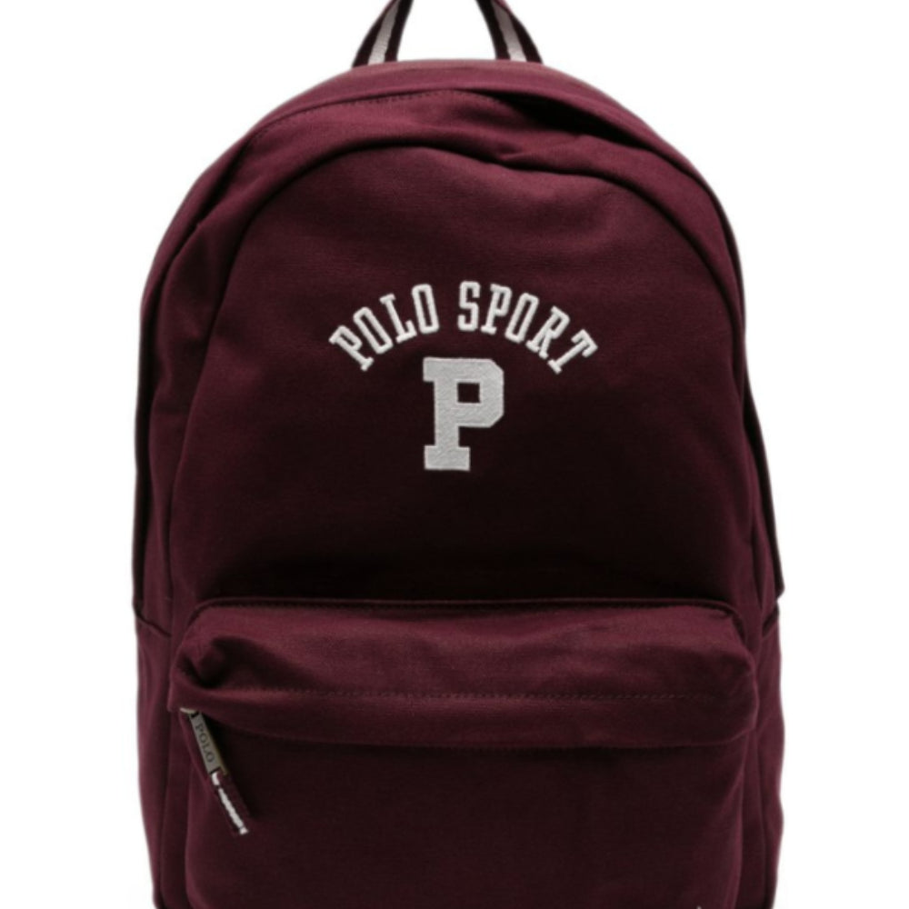 Zaino per bambini Ralph Lauren Kids bordeaux con stampa logo sul davanti 9AR195 R4S Ralph Lauren kids