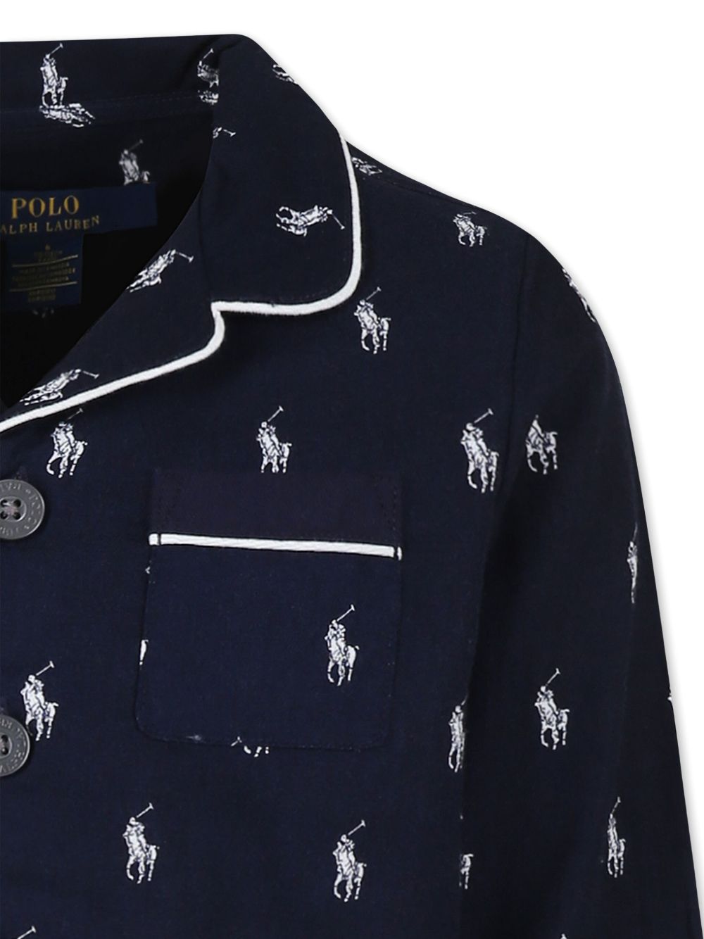 Pigiama per bambini Polo Ralph Lauren Kids blu con motivo Polo Pony P0137 BCV Ralph Lauren kids
