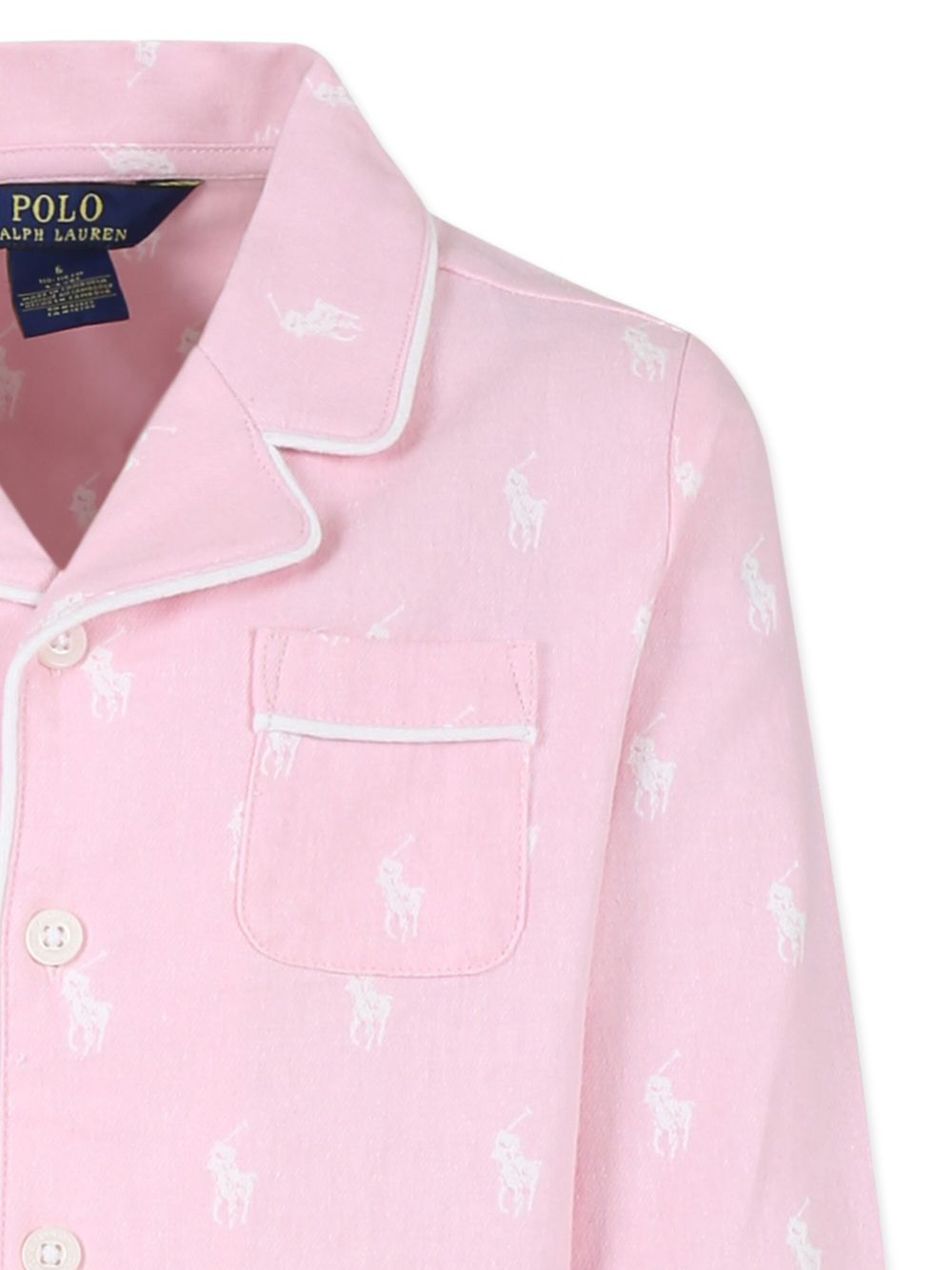 Pigiama per bambina Polo Ralph Lauren Kids rosa con motivo Polo Pony P0150 ADQ Ralph Lauren kids