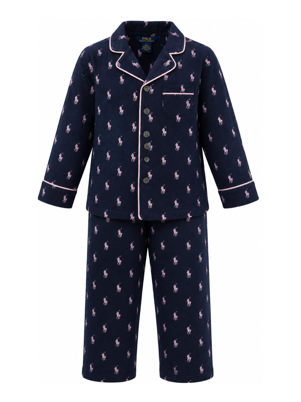 Pigiama per bambina Polo Ralph Lauren Kids blu con motivo Polo Pony P0150 BCV Ralph Lauren kids