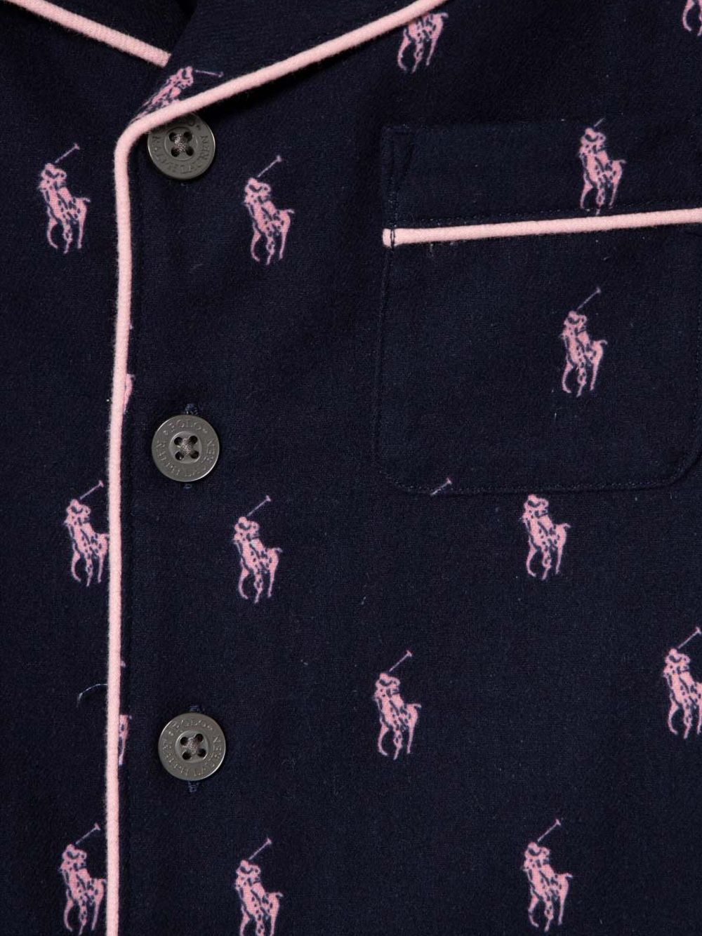 Pigiama per bambina Polo Ralph Lauren Kids blu con motivo Polo Pony P0150 BCV Ralph Lauren kids