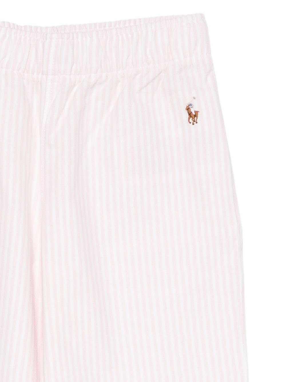 Pigiama per bambina Polo Ralph Lauren Kids rosa a righe con logo ricamato P0198 AIN Ralph Lauren kids