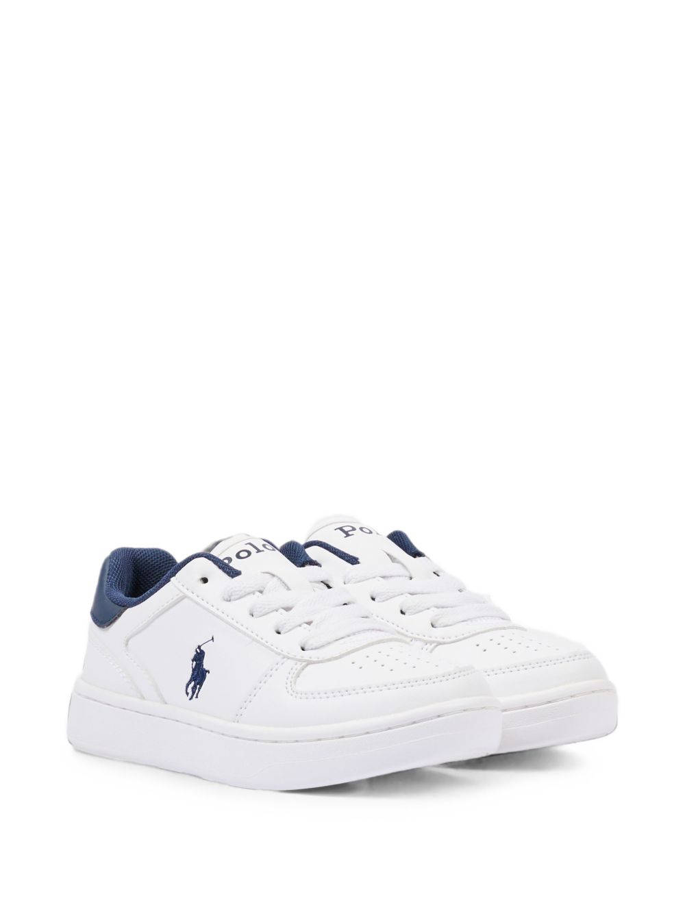 Sneakers per bambino Polo Ralph Lauren Kids bianche con logo ricamato RF103793 WHITE Ralph Lauren kids
