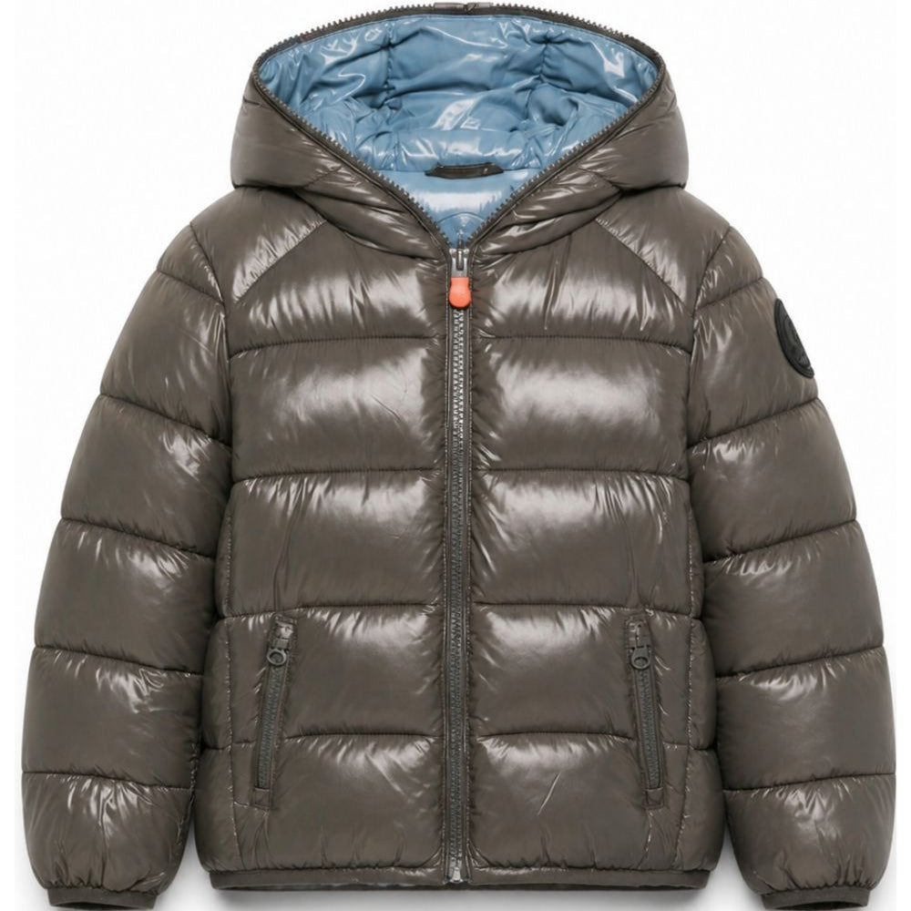 Giubbino per bambino Save The Duck Kids grigio lucido con cappuccio J31280B LOVE21 10044 SAVE THE DUCK KIDS