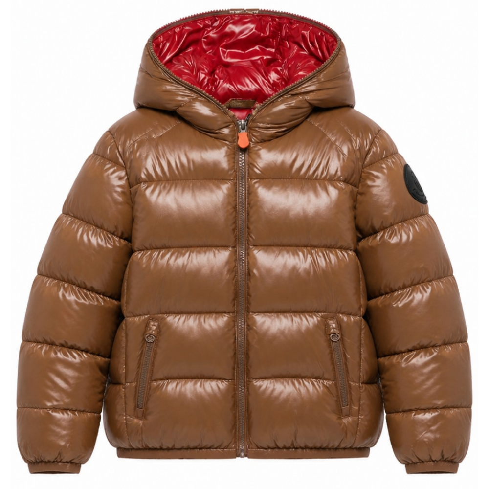 Giubbino per bambino Save The Duck Kids marrone lucido con deisgn trapuntato J31280B LOVE21 40054 SAVE THE DUCK KIDS