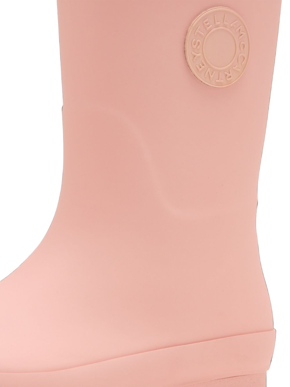 Stivali da pioggia per bambina Stella McCartney Kids rosa con patch logo sui lati TZ0D06 Z0234 50M STELLA McCARTNEY KIDS
