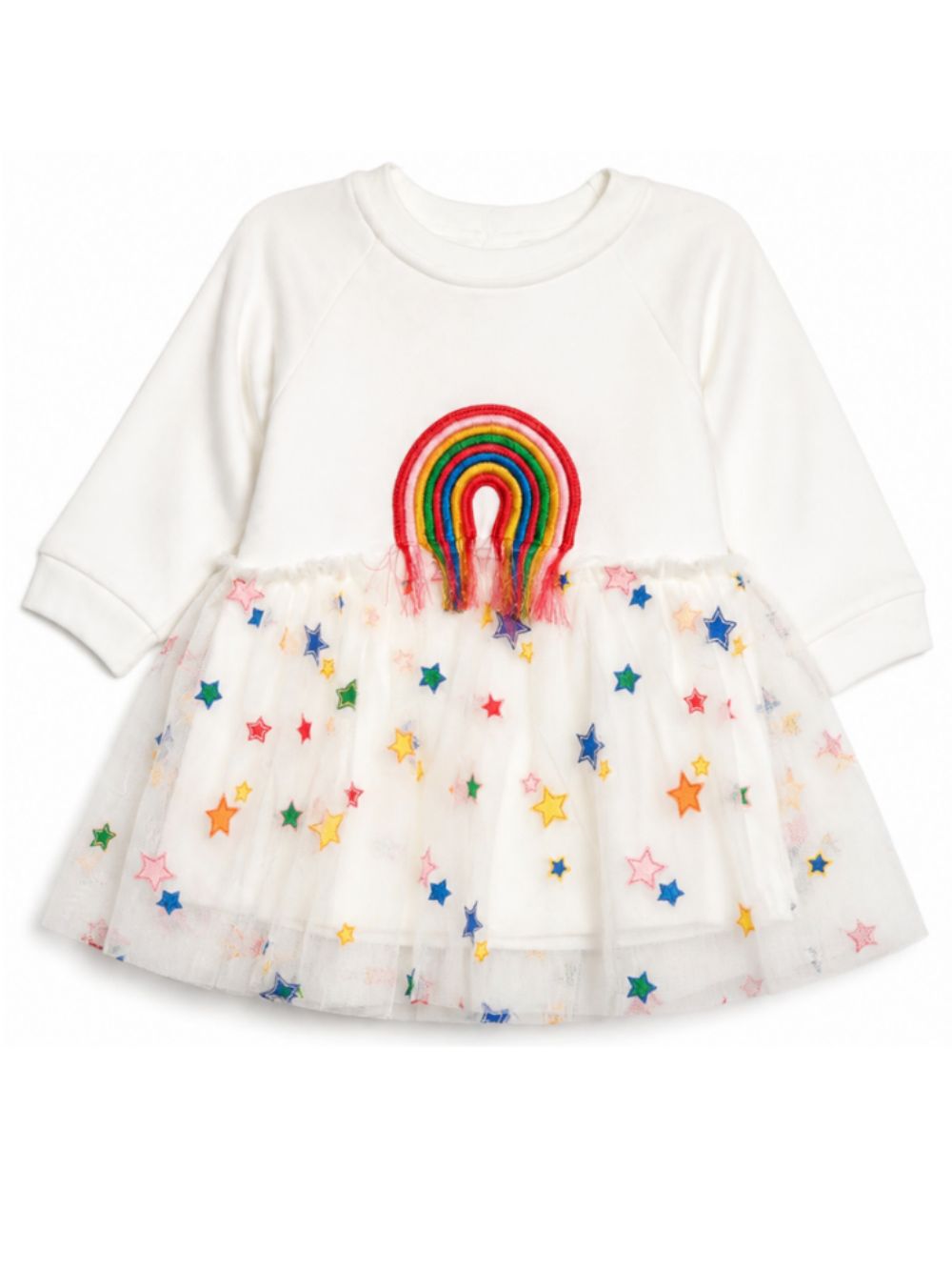 Abito per neonata Stella McCartney Kids bianco con gonna in tulle TZ1040 Z3059 101 STELLA McCARTNEY KIDS
