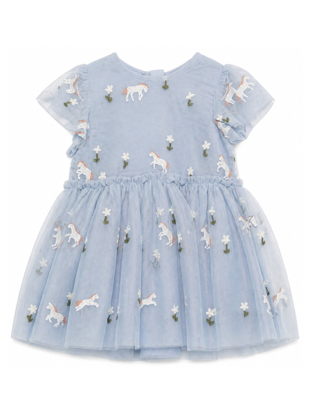 Abito per neonata Stella McCartney Kids azzurro con ricamo all-over TZ1091 Z3866 61EEM STELLA McCARTNEY KIDS