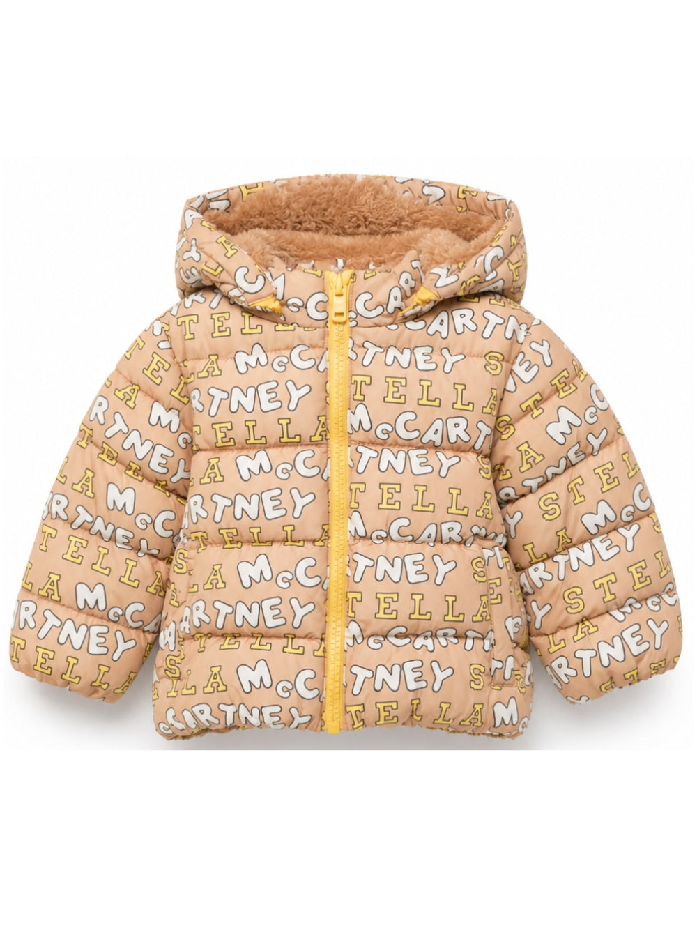 Giubbino per neonato Stella McCartney Kids beige con scritta all-over TZ2347 Z4068 362MC STELLA McCARTNEY KIDS