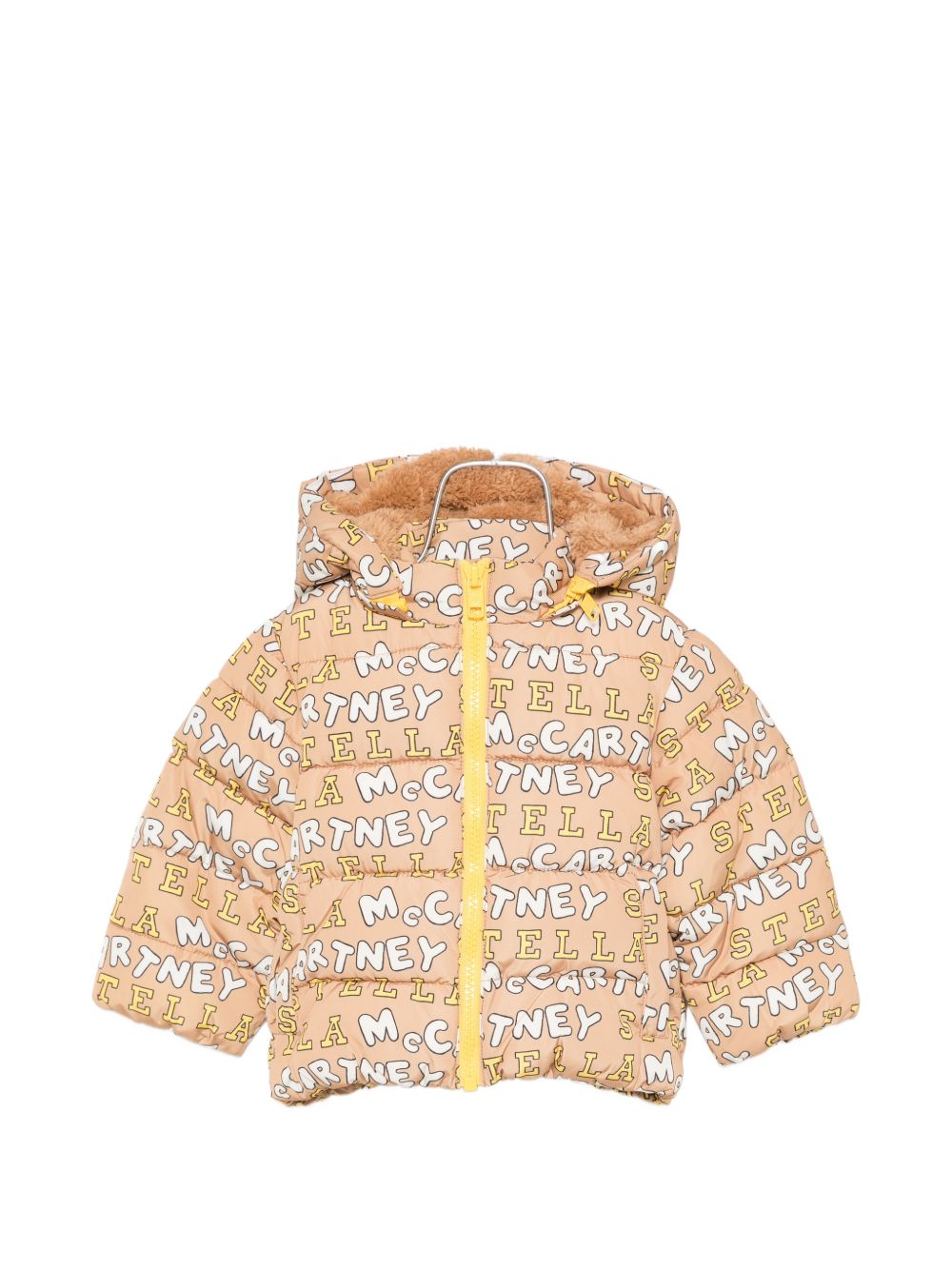 Giubbino per neonato Stella McCartney Kids beige con scritta all-over TZ2347 Z4068 362MC STELLA McCARTNEY KIDS