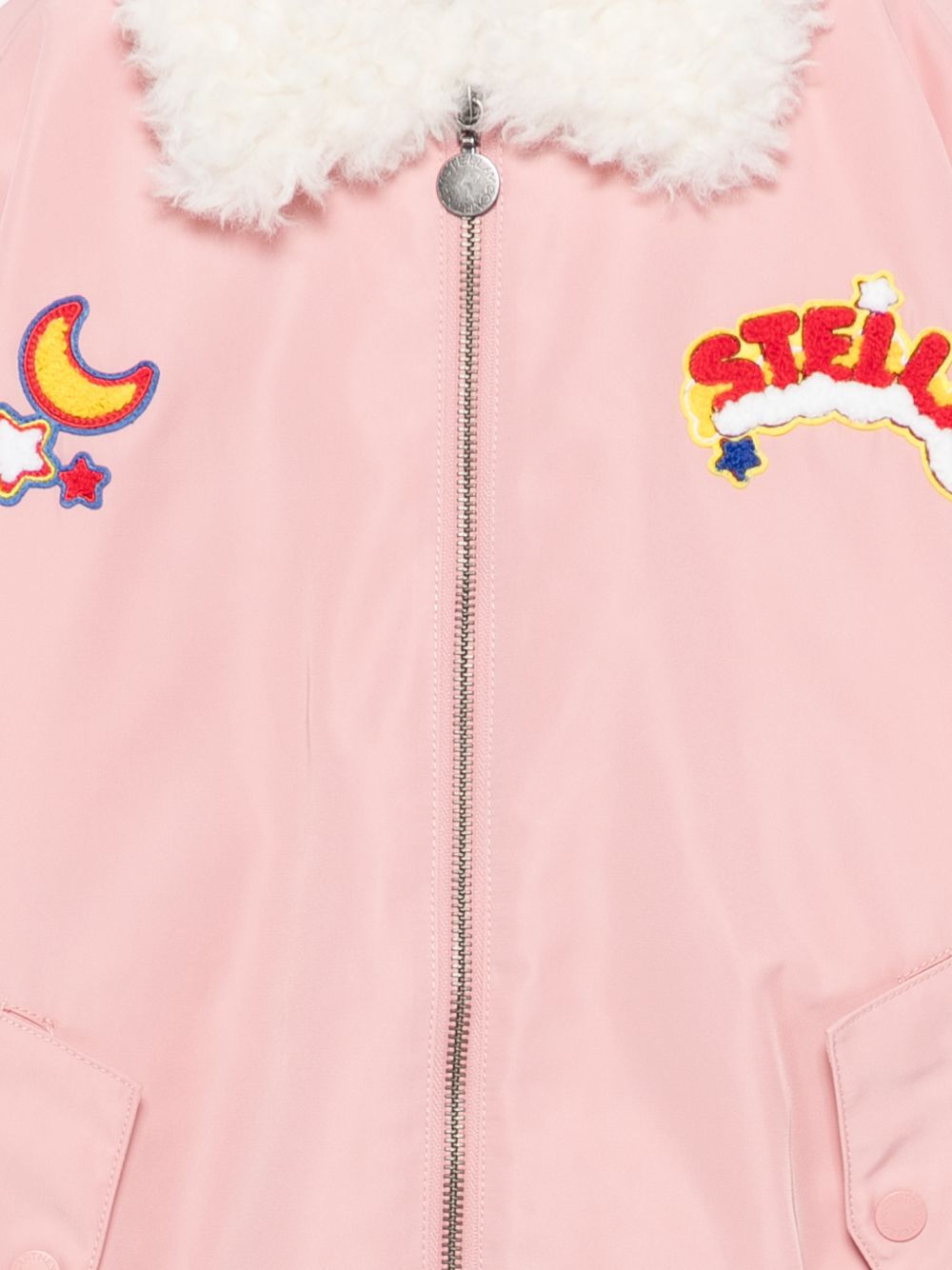 Giubbino per bambina Stella McCartney Kids rosa con colletto in shearling TZ2A57 Z2327 507 STELLA McCARTNEY KIDS