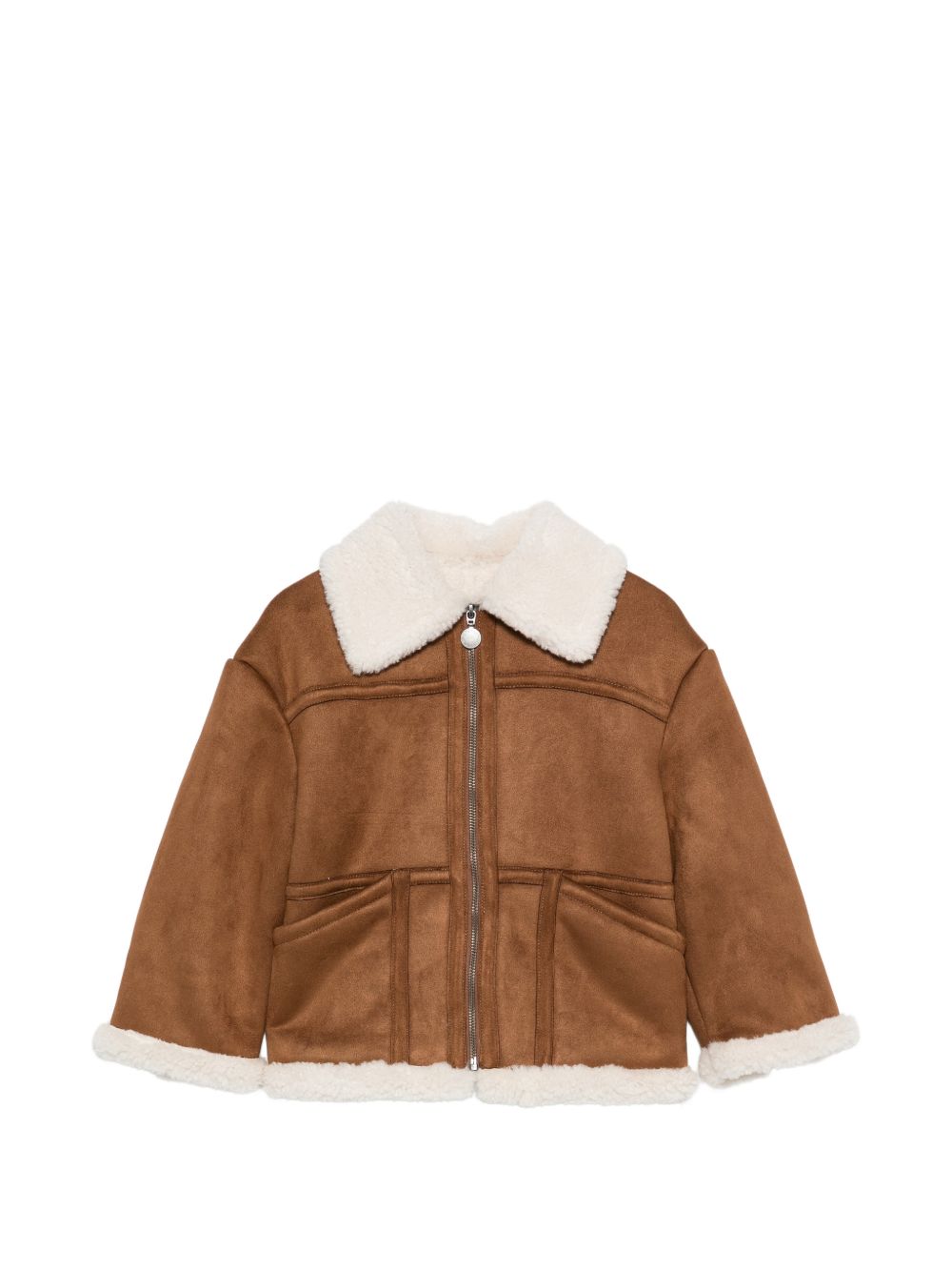 Giacca per bambino Stella McCartney Kids marrone con dettagli in finta pelliccia TZ2C67 Z4056 307 STELLA McCARTNEY KIDS
