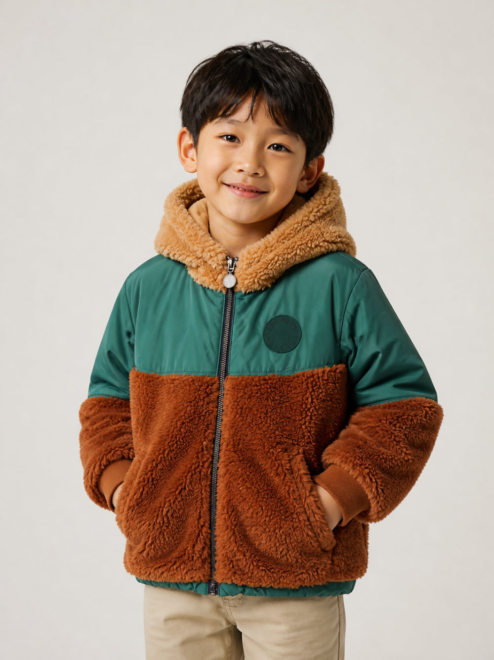 Giacca per bambino Stella McCartney Kids multicolore con inserti in pile e cappuccio TZ2H77 Z4058 999 STELLA McCARTNEY KIDS