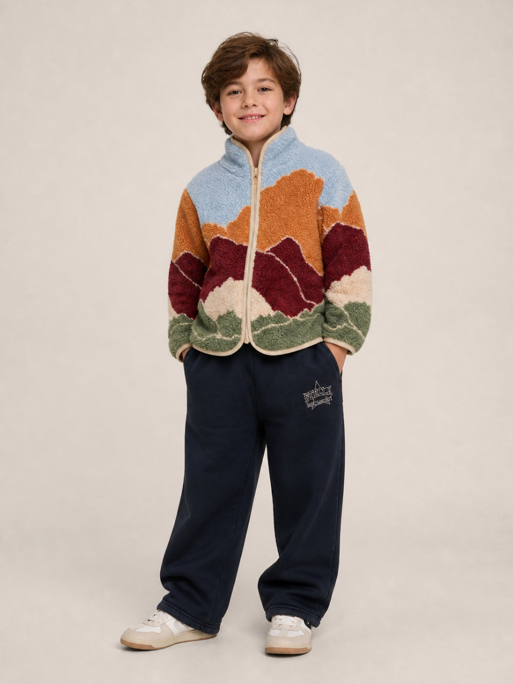 Giubbino per bambino Stella McCartney Kids multicolore con trama effetto lana TZ2H87 Z4059 999 STELLA McCARTNEY KIDS