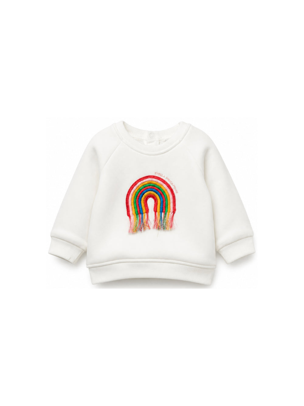 Felpa per neonati Stella McCartney Kids bianca con ricamo arcobaleno TZ4010 Z3059 101 STELLA McCARTNEY KIDS