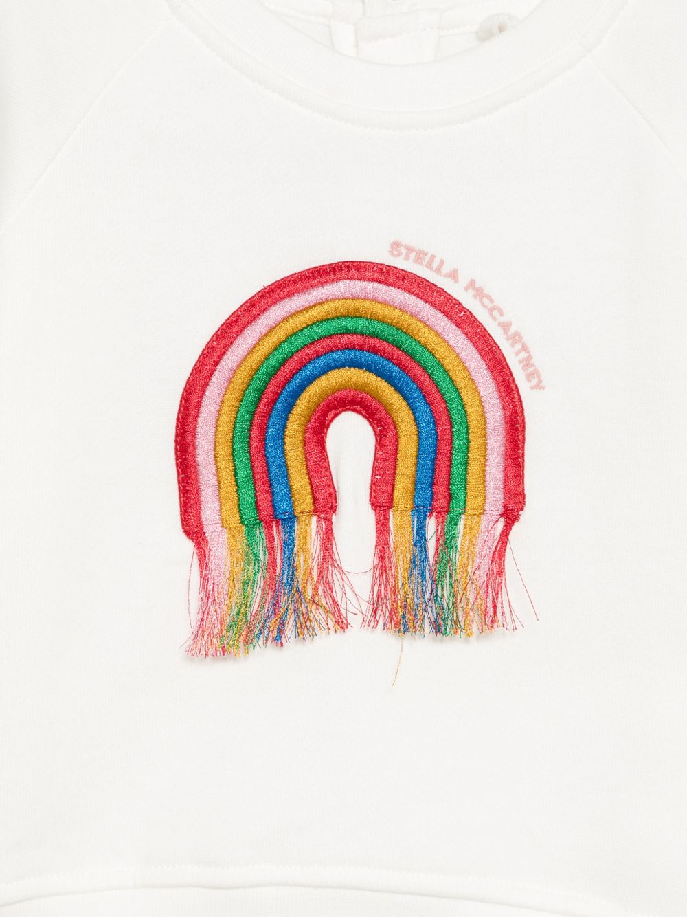 Felpa per neonati Stella McCartney Kids bianca con ricamo arcobaleno TZ4010 Z3059 101 STELLA McCARTNEY KIDS