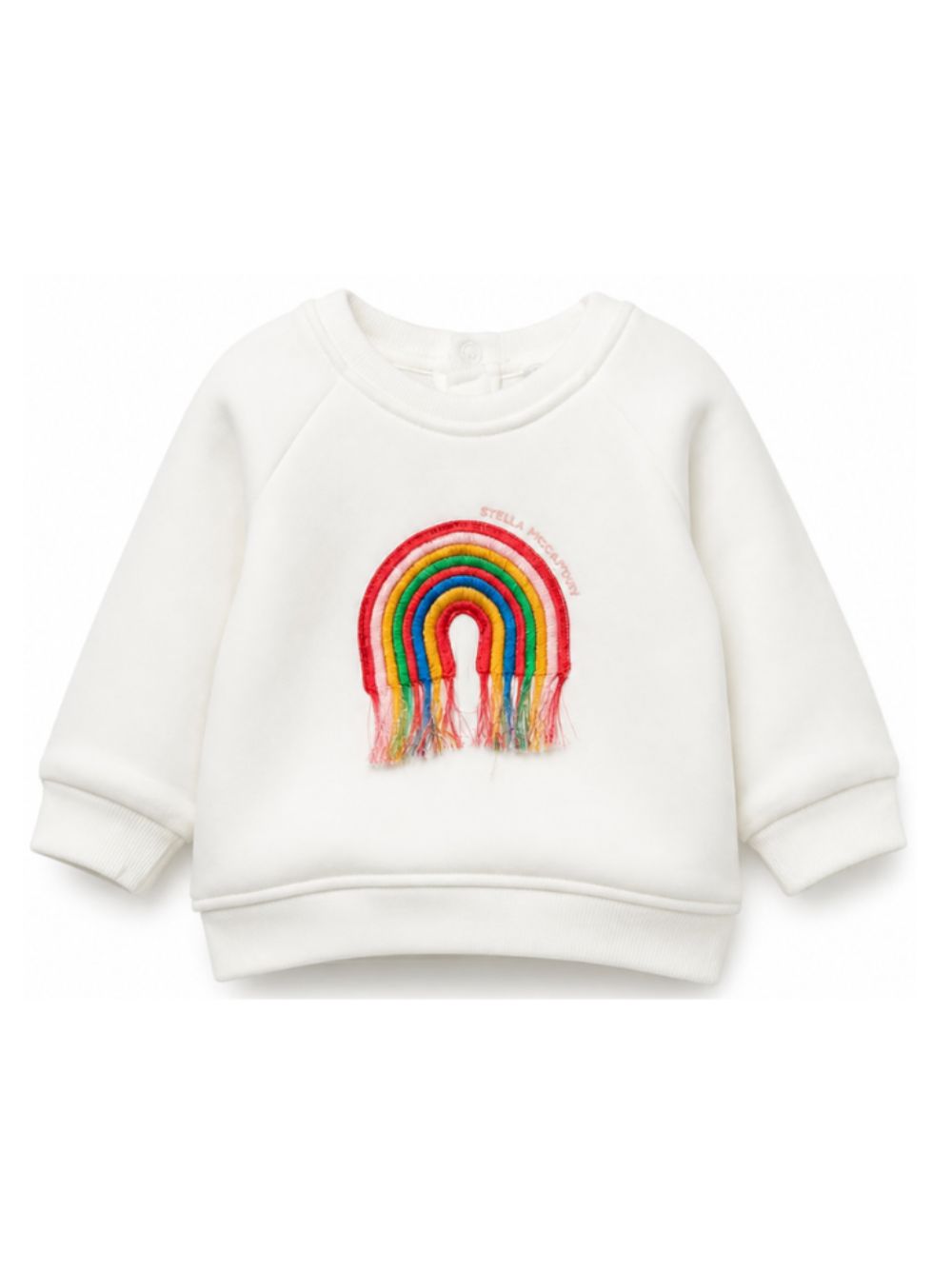 Felpa per neonati Stella McCartney Kids bianca con ricamo arcobaleno TZ4010 Z3059 101 STELLA McCARTNEY KIDS