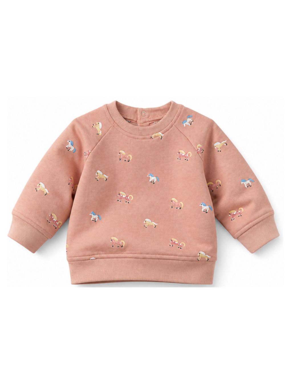 Felpa per neonata Stella McCartney Kids rosa con stampa cavalli TZ4090 Z4024 50MEM STELLA McCARTNEY KIDS